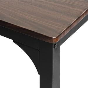 SogesHome Kitchen Table Set for 4, Compact Dining Table Chair Set with Bench, 4 Piece with Built-in Storage Racks, Metal Frame, for Apartment, Restaurant, Dark Brown