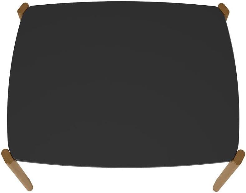 Manhattan Comfort Gales 47-Inch Mid Century Modern Dining Table for 2-4 Person, Unique Minimalist Home Furniture with Solid Eucalyptus Wood Legs, Matte Black