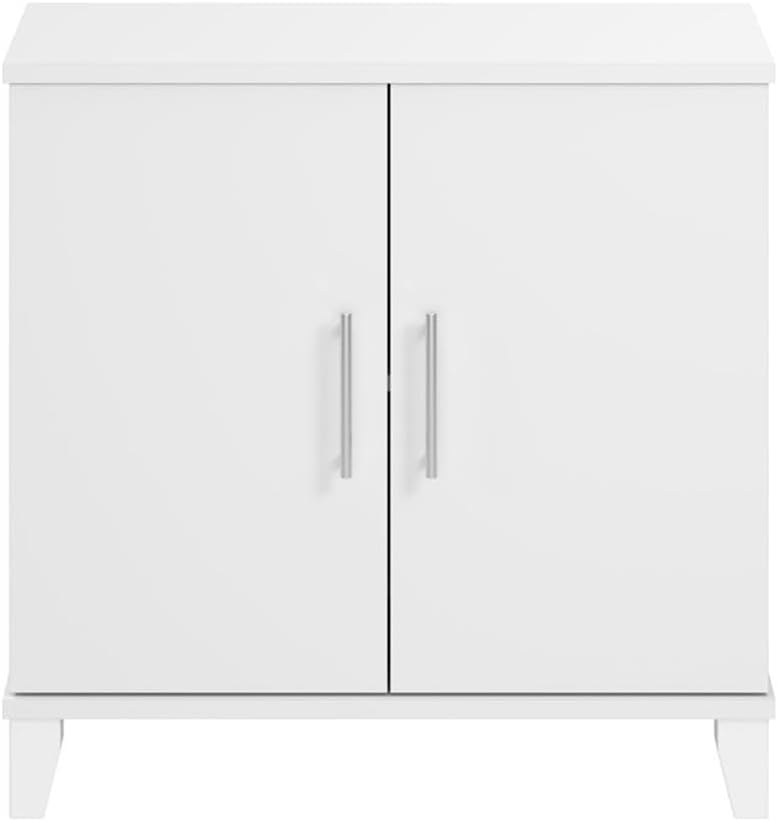 Bush Furniture Somerset Small Accent Storage Cabinet with Doors and Shelves in White, 2 Door Organizer for Home Office, Living Room, Kitchen Pantry, Entryway