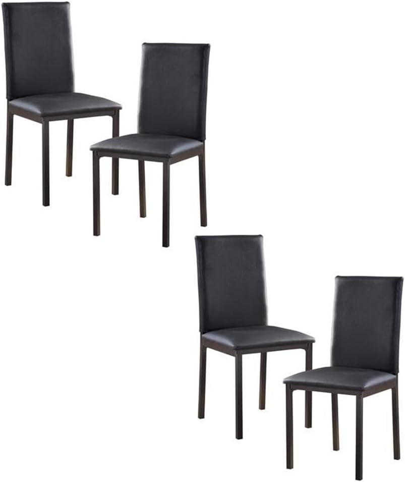 Homelegance Tempe PU Upholstered Dining Chair (Set of 4), Black