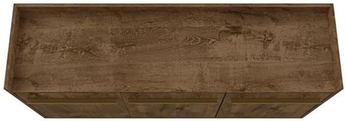 Manhattan Comfort Bradley Buffet Cabinet with Storage, Mid Century Modern Sideboard with 4 Shelves and Soft Close Doors, TV Stand Media Console for up to 50" Screens, 53.54" Long, Rustic Brown