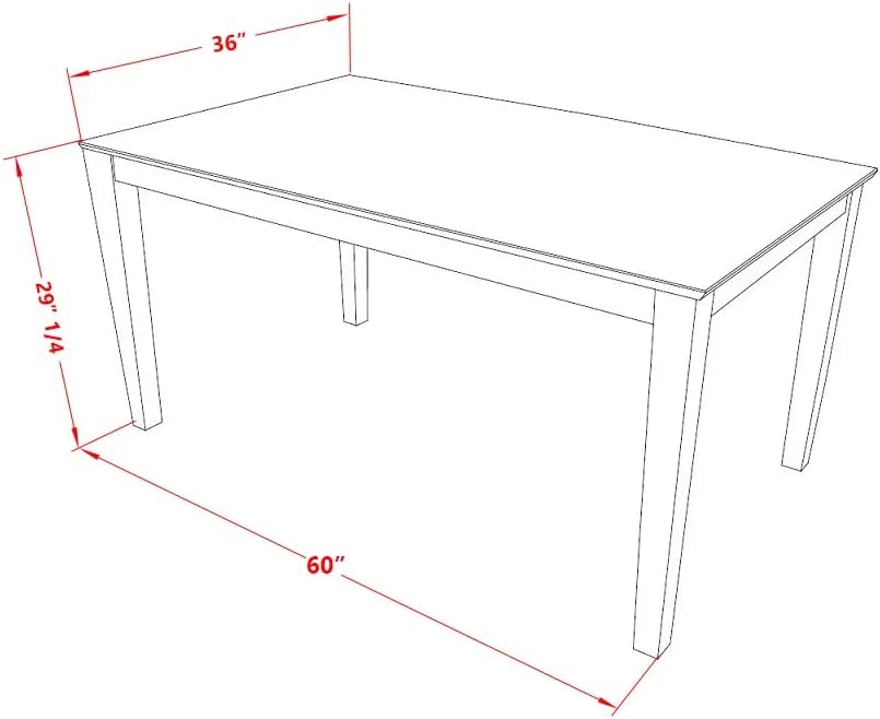 East West Furniture CAML5-MAH-W 5 Piece Kitchen Table Set for 4 Includes a Rectangle Dining Room Table and 4 Dining Chairs, 36x60 Inch, Mahogany