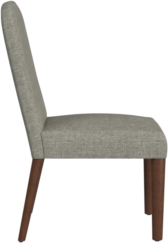 HomePop Rounded Back Upholstered Dining-Chair, Gray Woven (Single Pack)