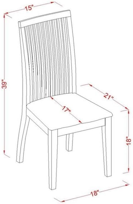 East West Furniture HBIP5-MAH-W 5 Piece Kitchen Table & Chairs Set Includes a Round Dining Room Table with Pedestal and 4 Solid Wood Seat Chairs, 42x42 Inch, Mahogany
