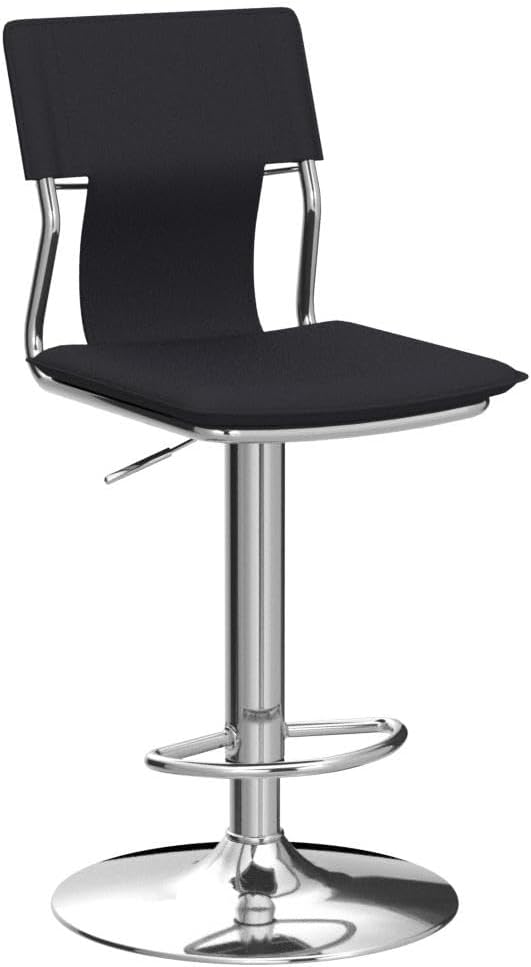 Sidanli Swivel Barstools Set of 2, Adjustable Barstools Set of 2,Faux Leather Bar Chairs for Kitchen Island, Hydraulic Counter Height Bar Stools with Backrest, Black