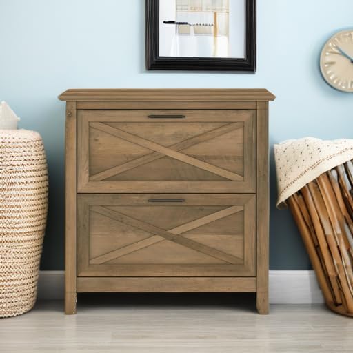 Bush Furniture Key West Lateral File Cabinet, Modern Farmhouse 2 Drawer File Cabinet for Home Office