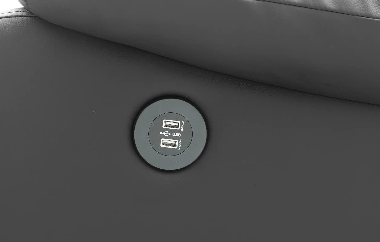 Black Leather Massage Rocker Recliner Chair with Heat - Full Body Massage Chair