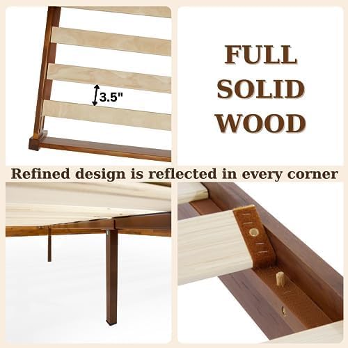 Dinkee Basic Bed Frame Without headboard - Dark Chocolate - King