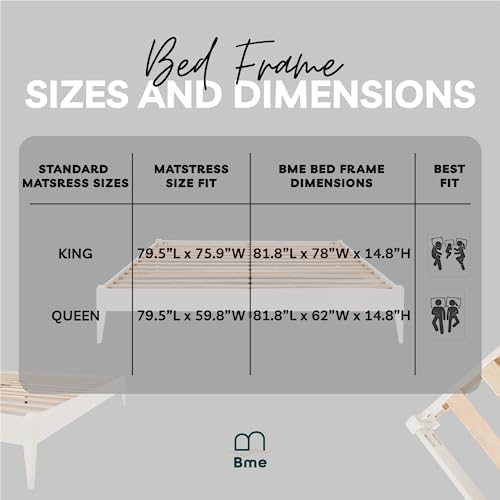 Dinkee Basic Bed Frame Without headboard - Ivory White - King