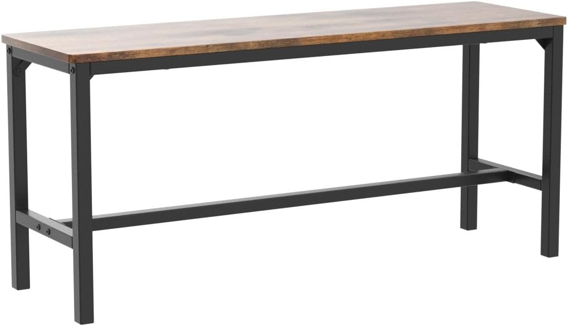 HOOBRO Dining Benches, Pair of 2 Industrial Kitchen Table Benches, Wooden Indoor Benches, Durable and Stable, for Dining Room, Kitchen, Living Room, Bedroom, Rustic Brown BF02CD01