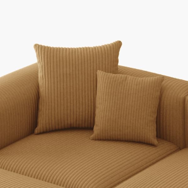 Acanva Convertible Modular Sectional Sofa with Movable Ottomans, Free Combination Corduroy Couch for Living Room Apartments, L-Shaped, Yellow