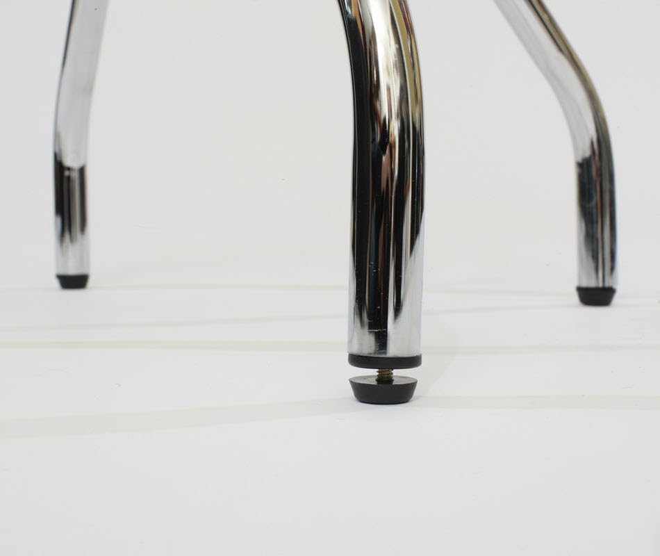 TRINITY Heavy Duty 30-Inch Backless Swivel Bar Stool for Kitchen, Garage, or Workshop, Chrome Finish with Faux Leather Seat, 2 Pack, Black