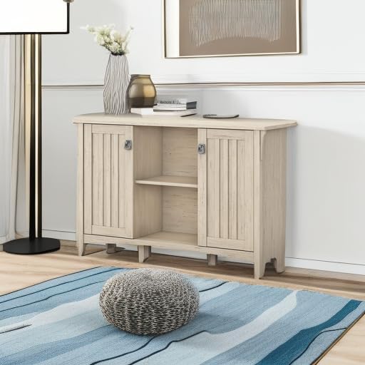 Bush Furniture Salinas Accent Storage Cabinet with Doors and Shelves, Farmhouse Cabinet Buffets & Sideboards