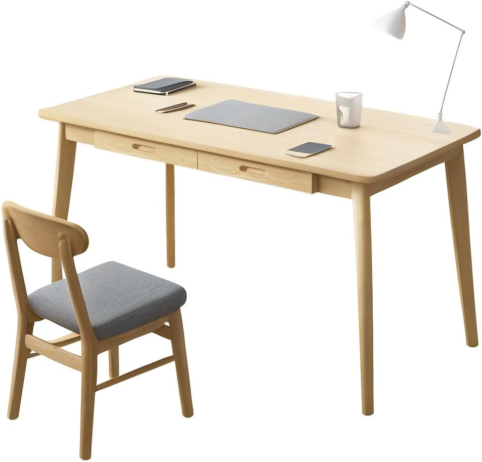 Writing Computer Desk Office Desk Computer Table Study Writing Desk with 2 Drawers for Home Office Modern Furniture