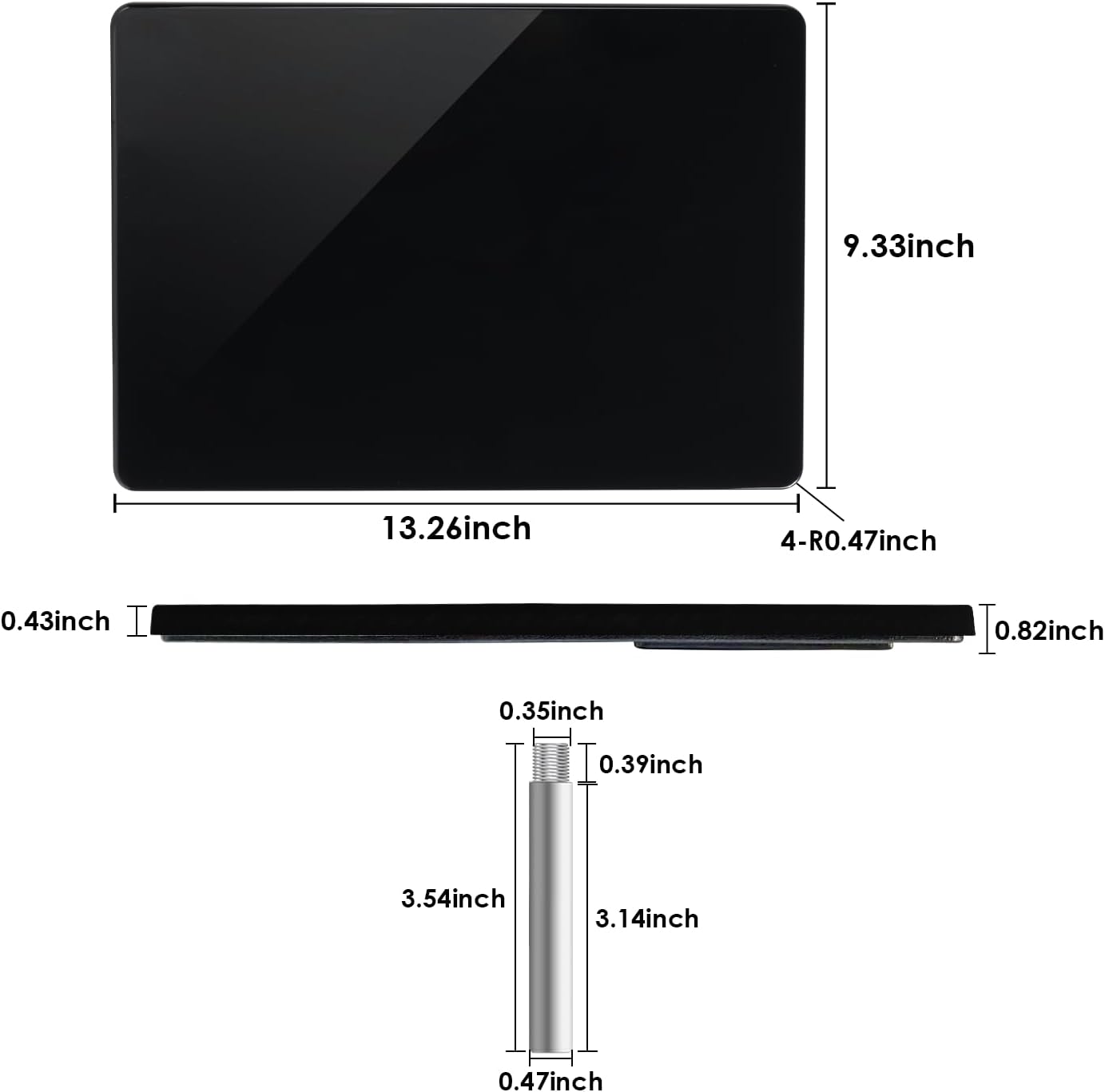 Home Theater Seating Series Swivel Tray Table for Wei lianda Home Theater Seat Bright Black