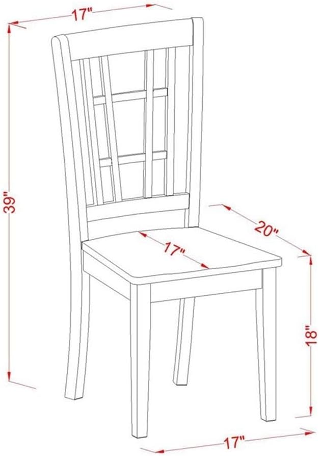 East West Furniture QUNI7-BCH-W 7 Piece Kitchen Table Set Consist of a Rectangle Dining Table with Butterfly Leaf and 6 Dining Room Chairs, 40x78 Inch, Black & Cherry