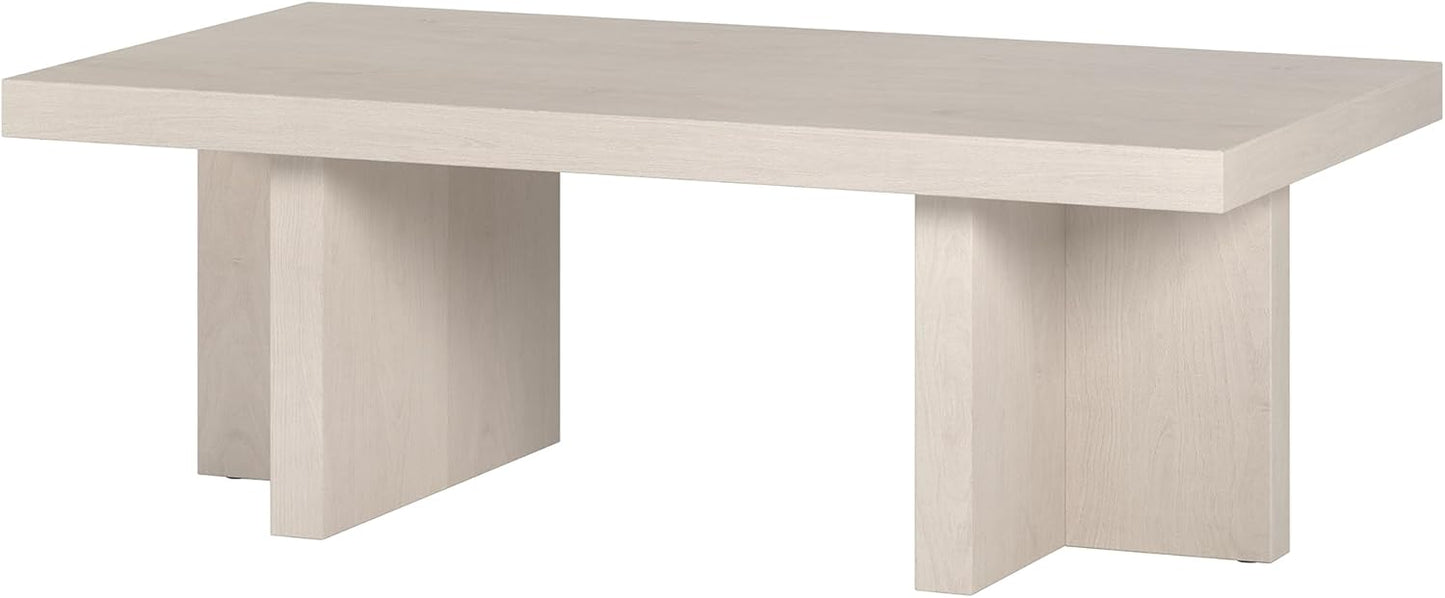 Henn&Hart Dimitra Coffee Table, 44" Wide, White