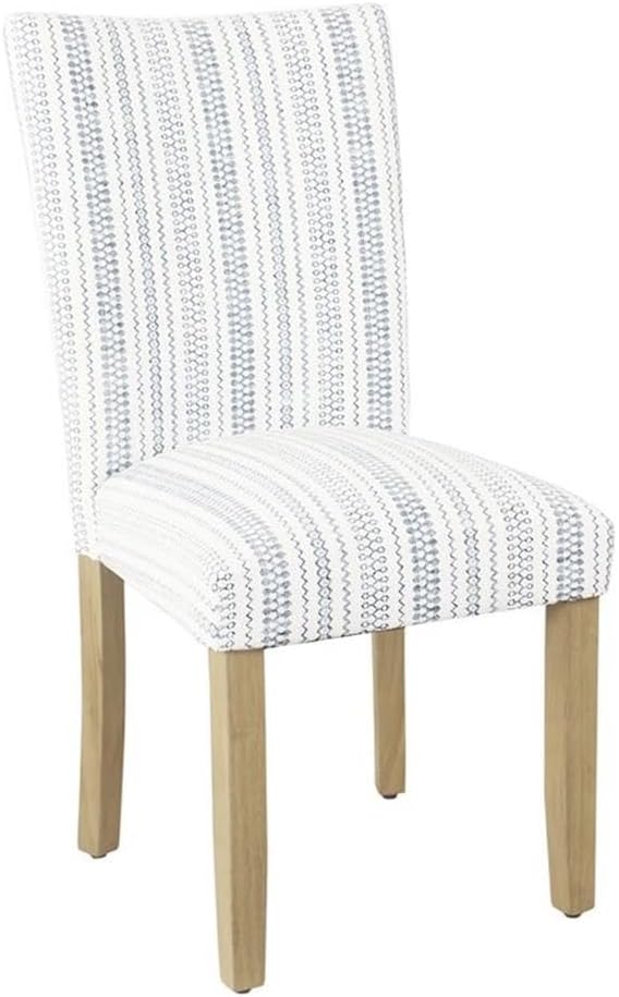 HomePop Classic Parsons Dining Chair -Blue Farmhouse Stripe (Set of 2)