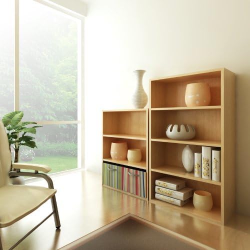 Furinno Pasir 4 Tier Open Shelf, Steam Beech