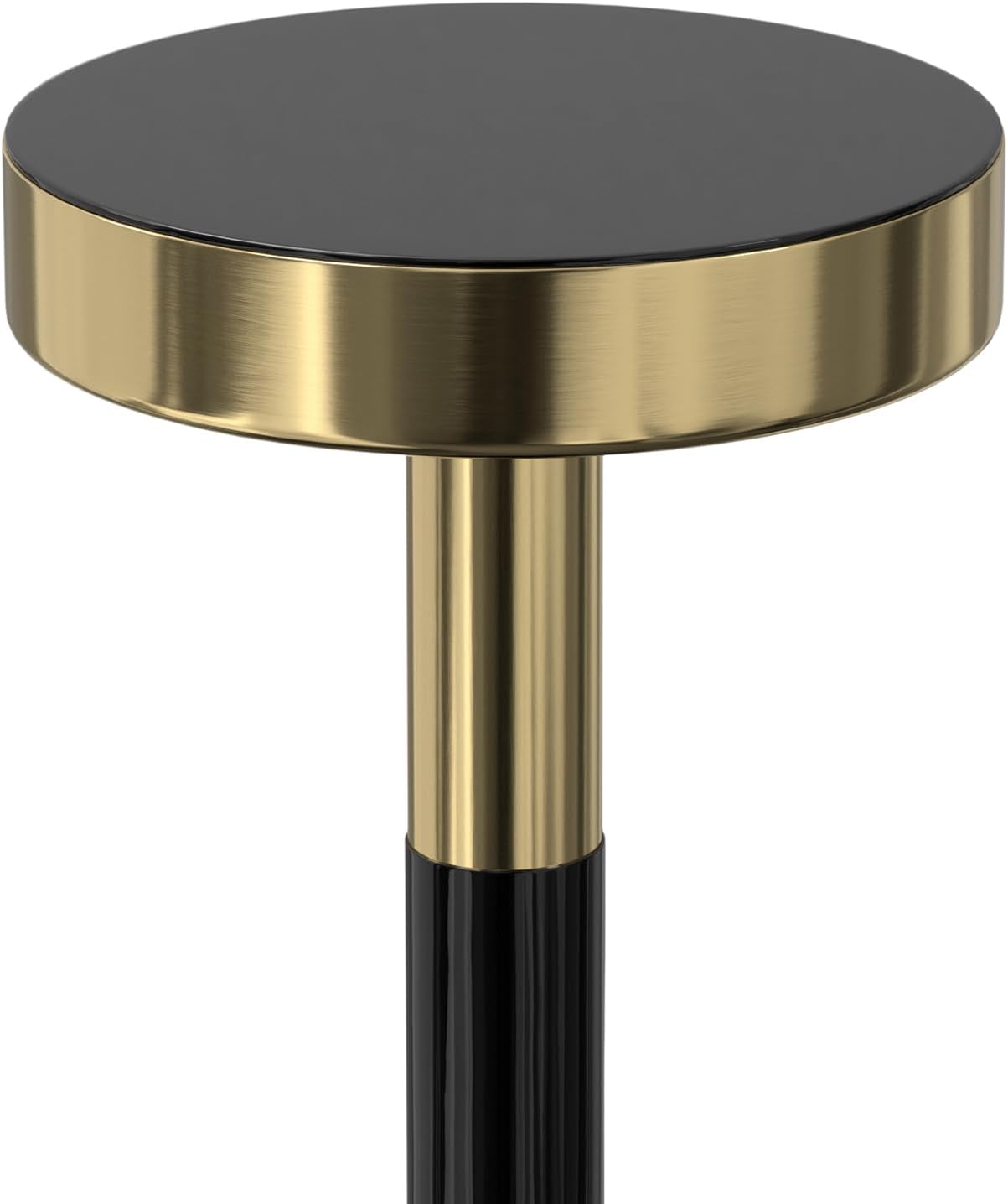 SIMPLIHOME Frannie Modern Contemporary 10 inch Wide Metal Side Table in Gold / Black for the Living Room and Bedroom