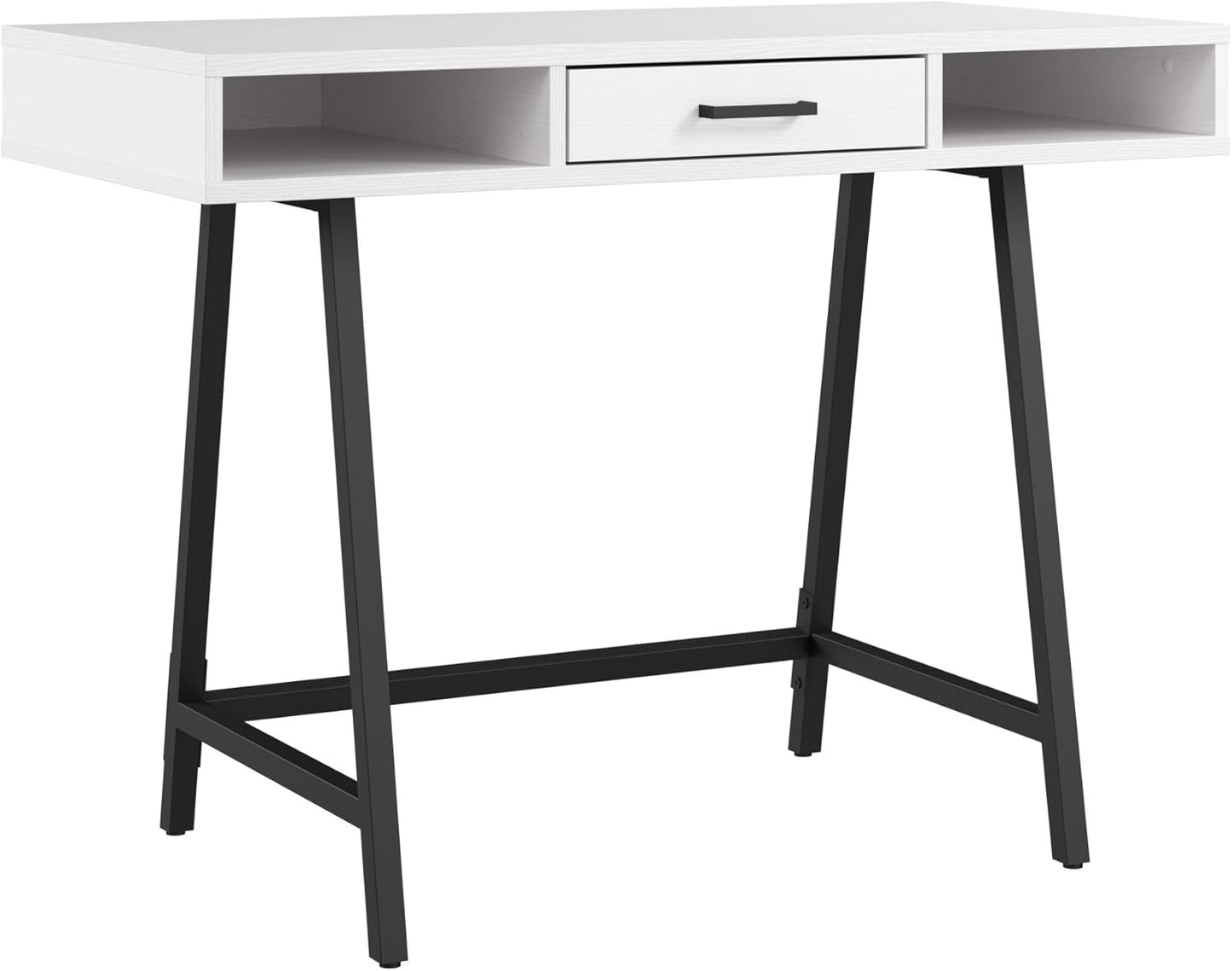 Bush Furniture Steele 40W Writing Desk in Pure White Oak | Computer Table for Home Office Workspace