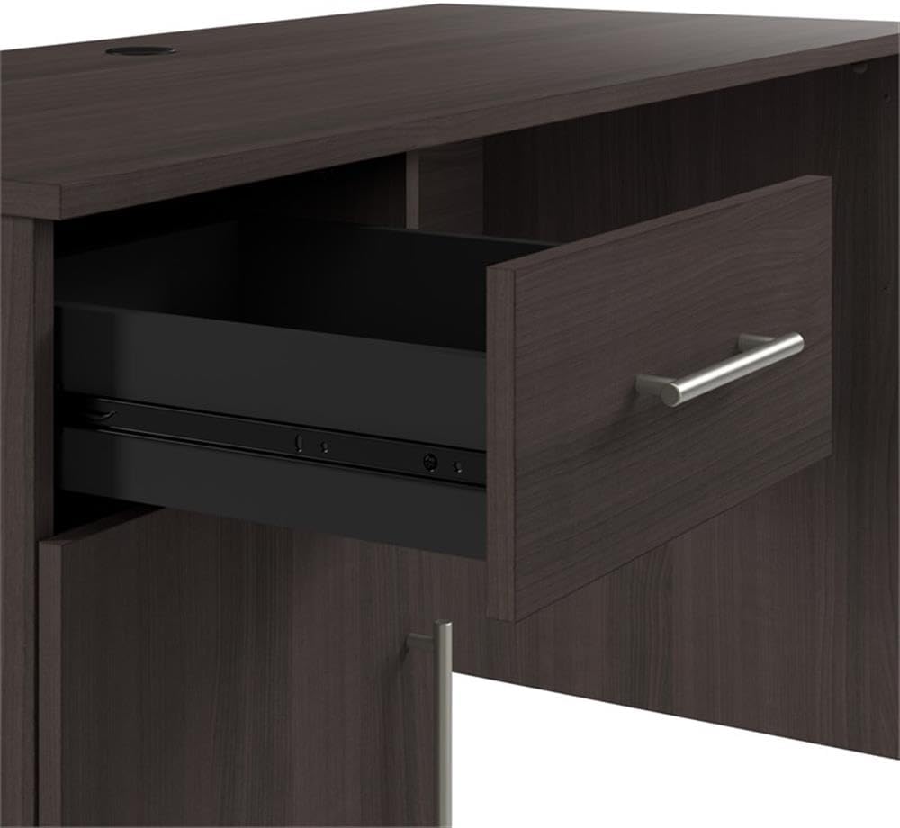 Bush Furniture Somerset 54W Office Desk with Drawer and Storage Cabinet in Storm Gray | Computer Table for Home Office Workspace