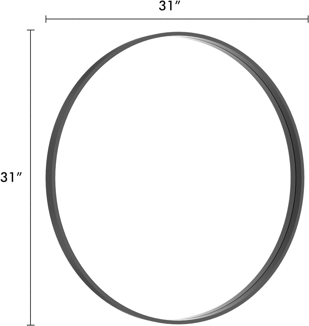 HOMECOOKIN Round Wood Mirror, 31" Round Bathroom Wall Mirror Circle Mirrors for Wall Decor, Vanity, Living Room, Bedroom, Entryway, Black