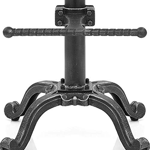 LOKKHAN Tractor Seat Bar Stool-Rustic Industrial Bar Stool-Farmhouse Cast Iron Swivel Stool-Counter Height Adjustable-Extra Tall Pub Height-24-31 inch (Silver)