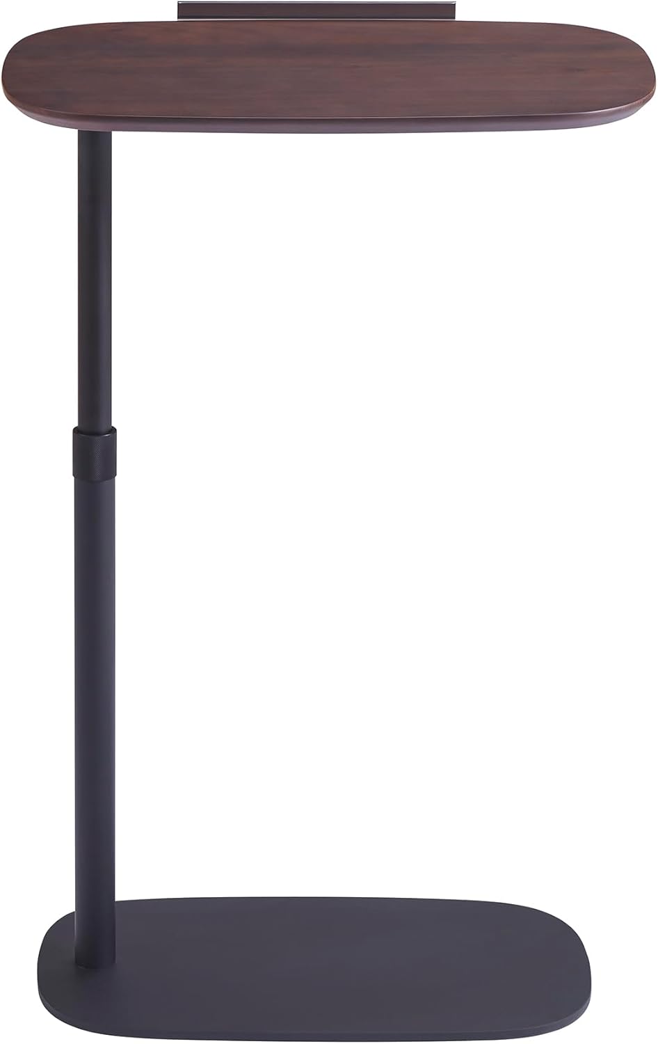 COZYMATIC Amarian C-Shaped Side Table, Wood Sofa Table with Adjustable Height and Rotatable Table Top, Laptop Work Desk for Living Room, Bedroom, Study and Small Space, Walnut