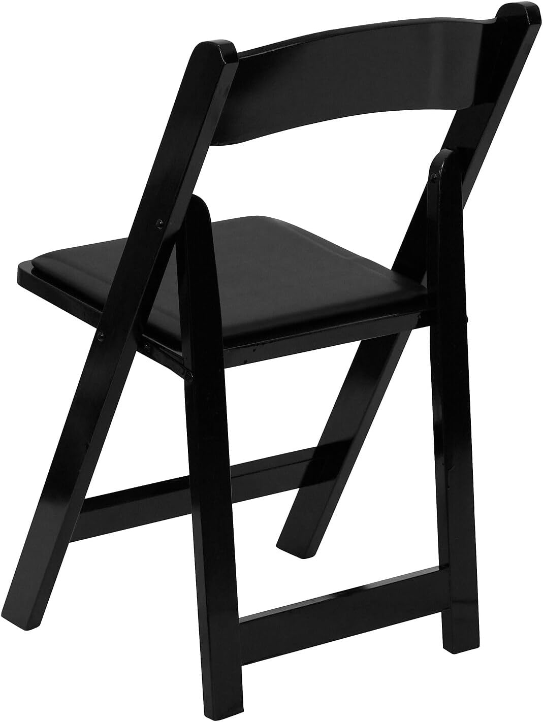 Flash Furniture 2 Pack HERCULES Series Black Wood Folding Chair with Vinyl Padded Seat