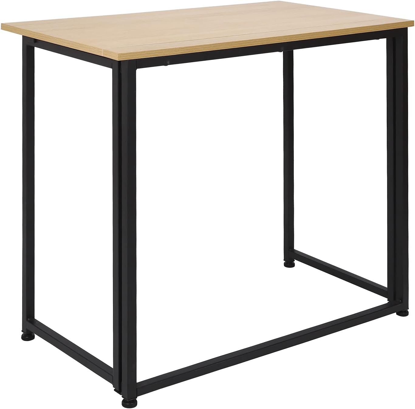 Leopard Folding Computer Desk for Small Spaces, Space-Saving Home Office Desk, Foldable Computer Table, Laptop Table, Writing Desk, Compact Study Reading Table (Black/Nordic Walnut)