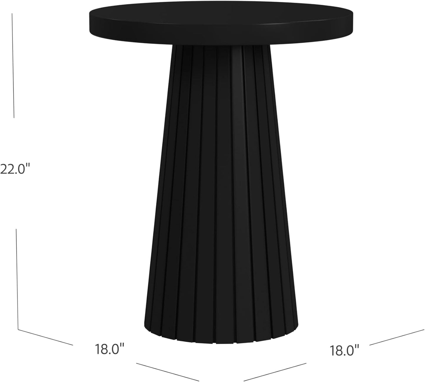 HomePop Black Mango Wood End/Side Round Table