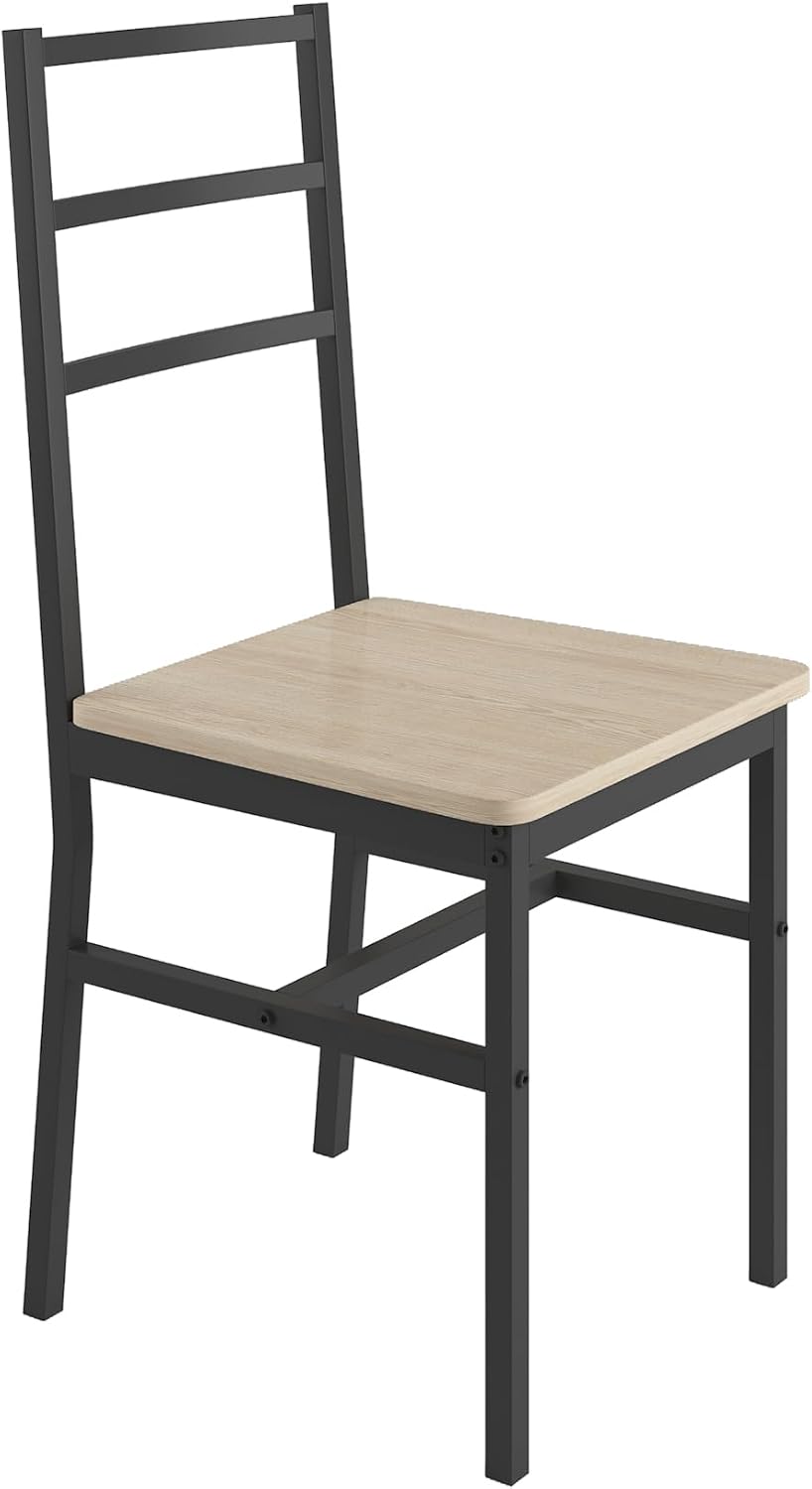 5-Piece Dining Table Set with 4 Chairs, 47.2" Kitchen Table Chairs Set of 4, Rectangular Industrial Style Dining Room Table Set with Backrest, Perfect for Small Space, Beige