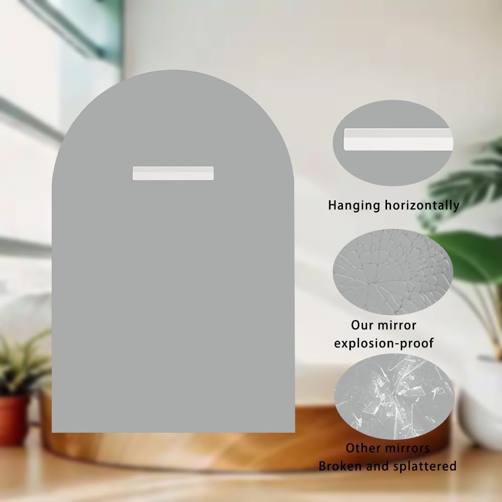 Arched Bathroom Mirror, 28X40 inch Arched Frameless Mirror, Arch Wall Mirror,Frameless Mirrors for Bathroom,Beveled Bathroom Mirror.