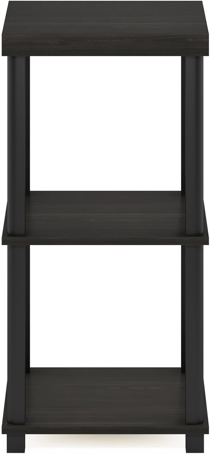 Furinno Turn-N-Tube Classic 3-Tier End Table, Side Table, Espresso/Black