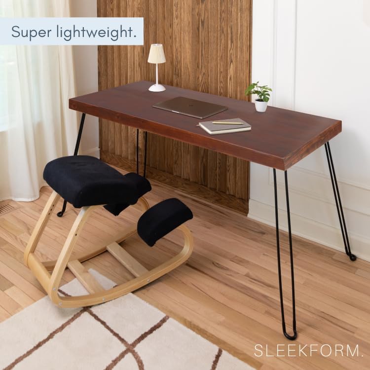 Sleekform Wooden Folding Desk - Small Folding Table Portable with Collapsible Hairpin Legs - Wood Foldable Desks for Small Spaces - Space Saving Portable Computer Desk - Walnut