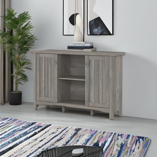 Bush Furniture Salinas Accent Storage Cabinet with Doors in Driftwood Gray