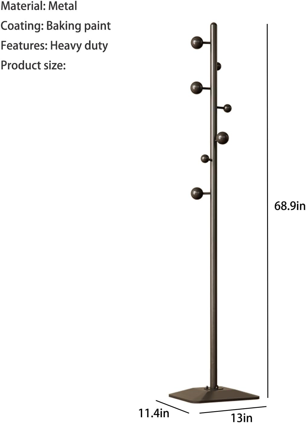 coat rack freestanding,coat rack stand with 7 Hooks and Metal Base for Bags, Hats.Coat Tree Coat Hanger Stand for Home Office Hall Entryway