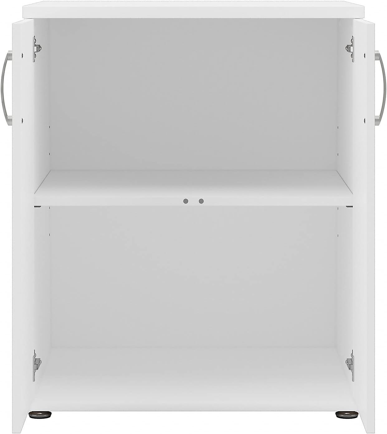 Bush Business Furniture Universal Floor Cabinet with Doors, Vertical Office Storage Unit with Adjustable Shelving for Workspace, White