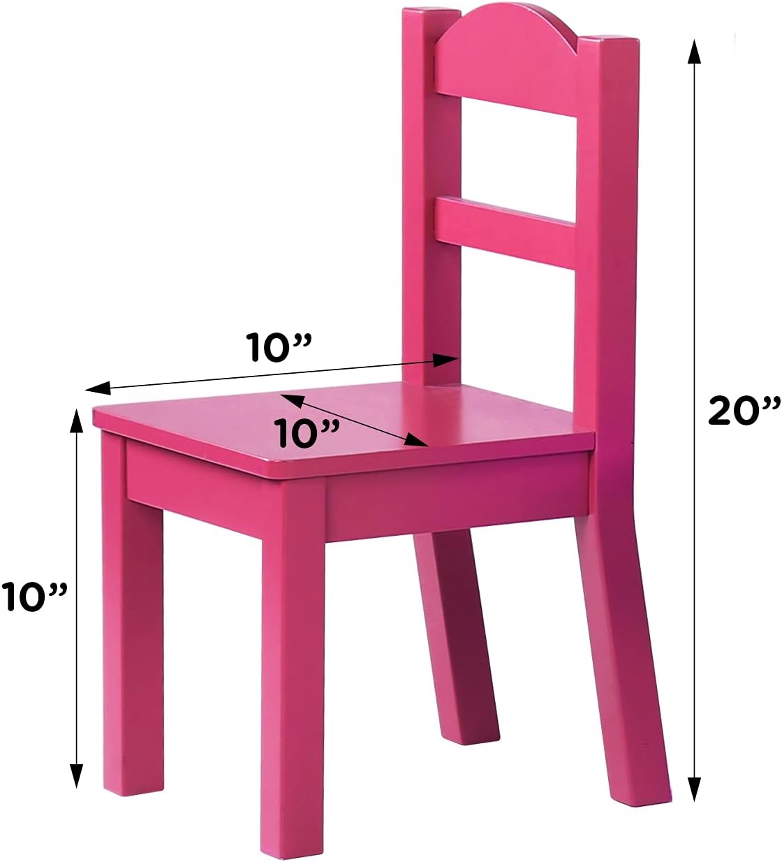Humble Crew Kids Wooden Table and 4 Chairs Set, White/Pink/Purple/Aqua - Kids Table and Chair Set for Toddlers and Children for Arts, Crafts, and Snack Time - Sturdy, Durable Toddler Activity Table
