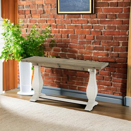 Martin Svensson Home Napa, Flip Top Sofa Console Table, White Stain and Reclaimed Natural