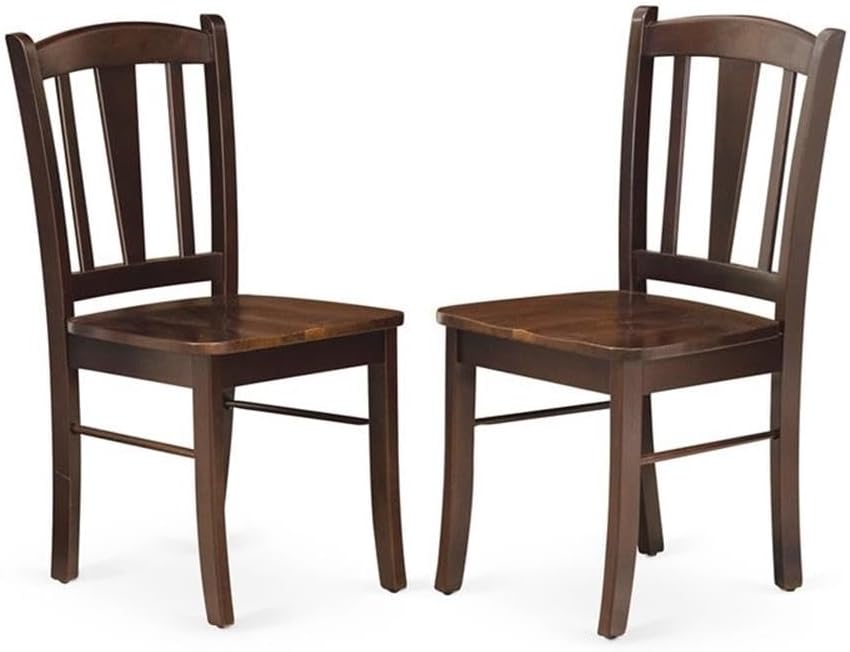 East West Furniture HLDL3-MAH-W 3 Piece Kitchen Table Set for Small Spaces Contains a Round Dining Room Table with Pedestal and 2 Solid Wood Seat Chairs, 42x42 Inch, Mahogany