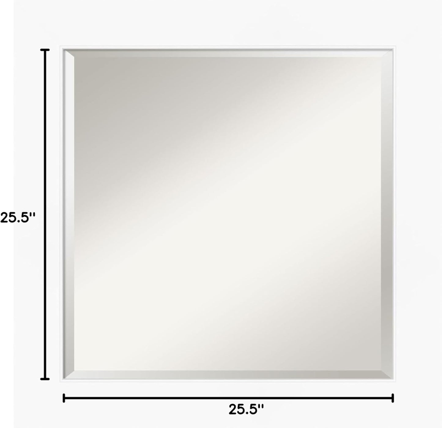 Amanti Art White Bathroom Mirror for Over Sink, 26x26 Cabinet White Square Vanity Mirror, Medium Modern Frame, Hangs Horizonally and Vertically, Bathroom Wall Decor, Beveled Edge from WI, USA