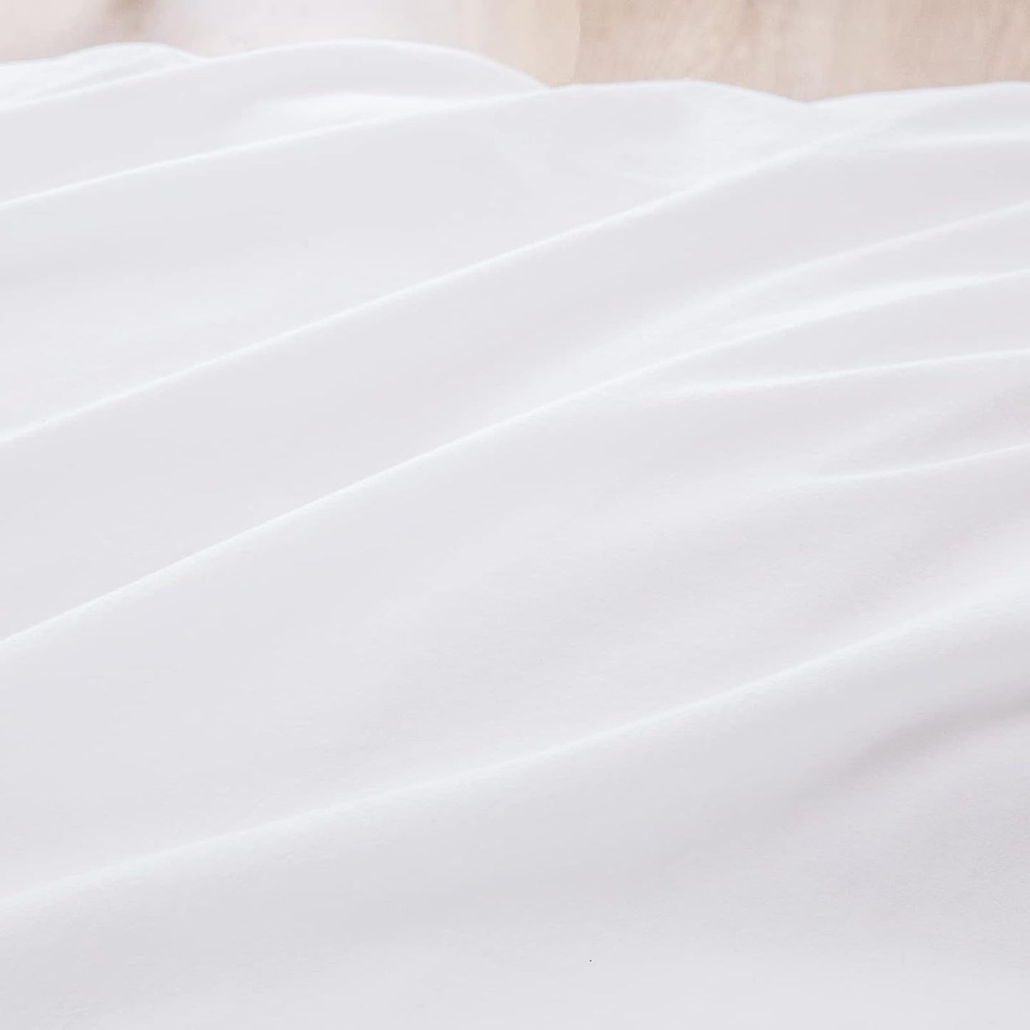 BESTOUCH Duvet Cover Set 100% Washed Cotton Linen Feel Super Soft Comfortable Chic Lightweight 2 PCs Home Bedding Set Solid Bright White Twin/Twin XL