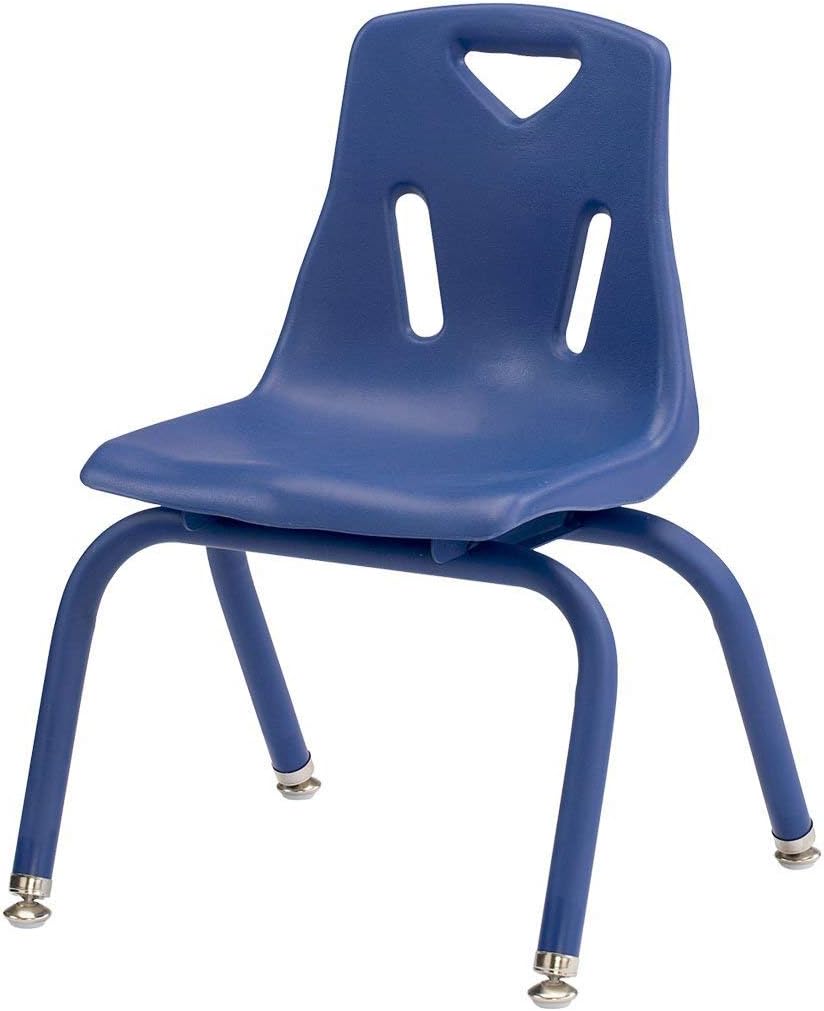 Berries Jonti-Craft 8122JC6003 Stacking Chairs with Powder-Coated Legs, 12" Height, Blue, Pack of 6