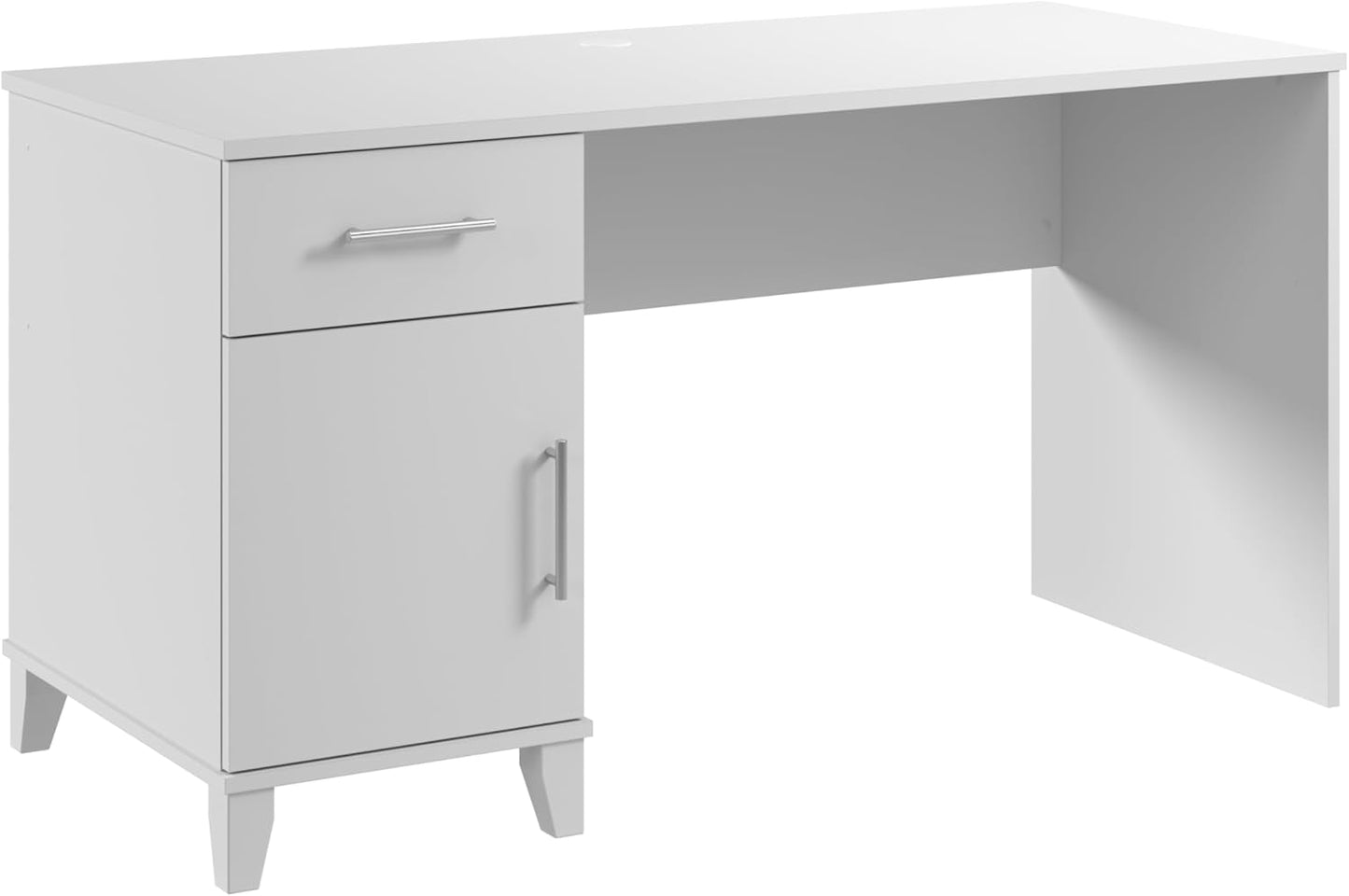 Bush Furniture Somerset 54W Office Desk with Drawer and Storage Cabinet in White | Computer Table for Home Workstation for Workspace