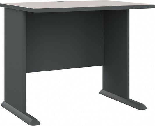 Bush Business Furniture Series A 36W Small Desk in White Spectrum and Slate, Compact Computer Table for Home or Professional Office