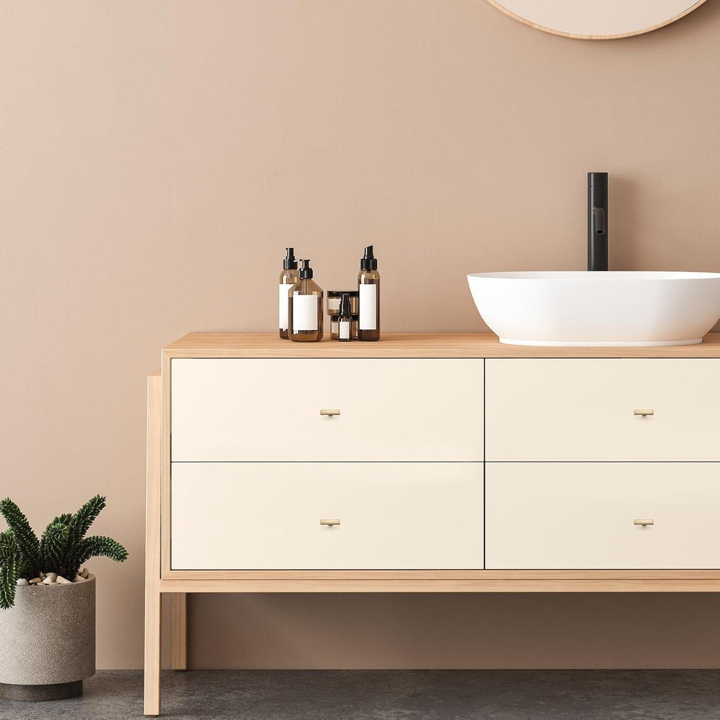 30 Pack Cabinet Handles Single Hole - Curved Cabinet Knobs Champagne Bronze Drawer Pulls for Kitchen Cupboard Solid Pulls for Dresser Drawer Arch Closet Hardware