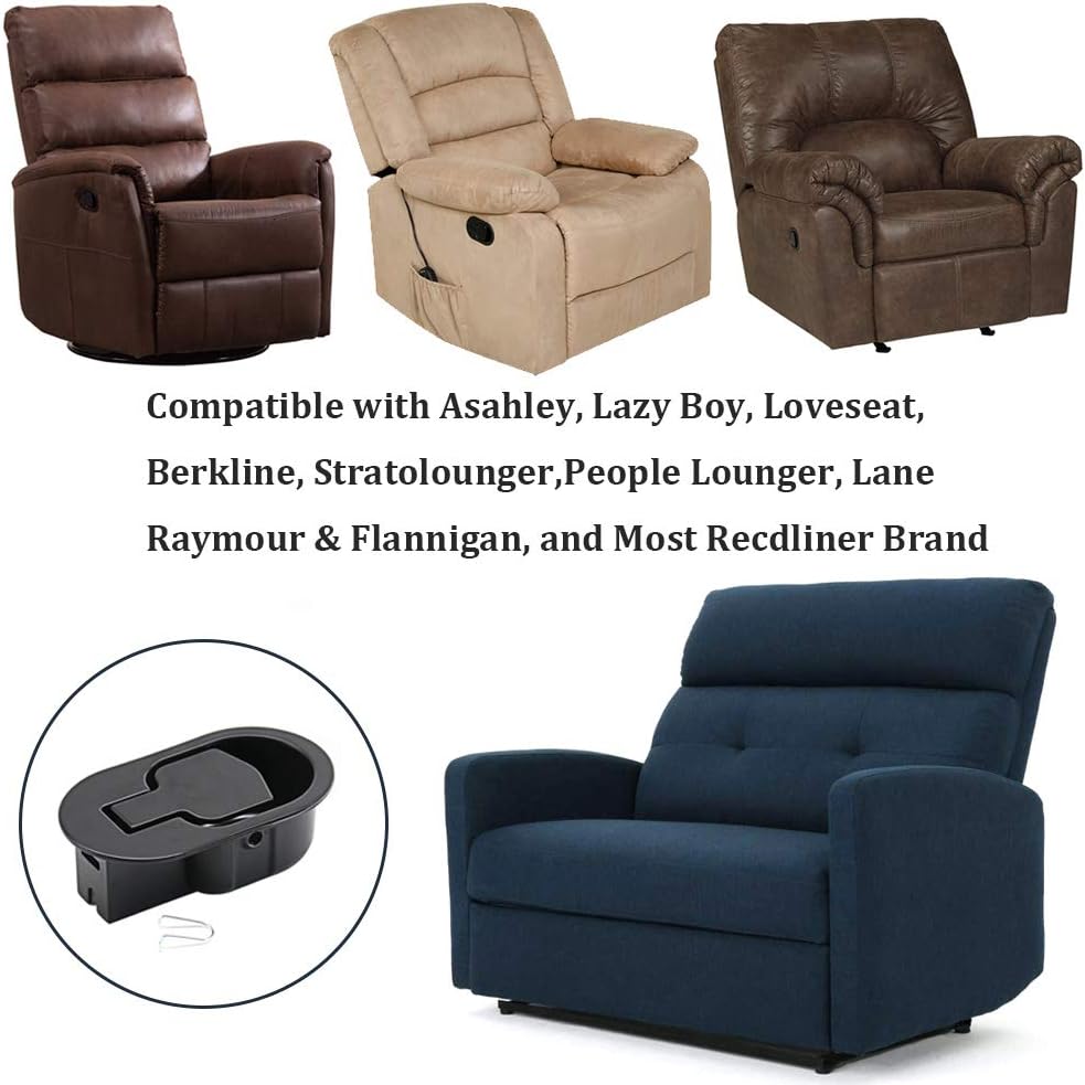 Universal Metal Sofa Chair Recliner Release Pull Handle Replacement Part, Fits Ashley Lazy Boy and Most Recliner Sofa Brand, Recliner Handle Size 4.3" x 2.6"