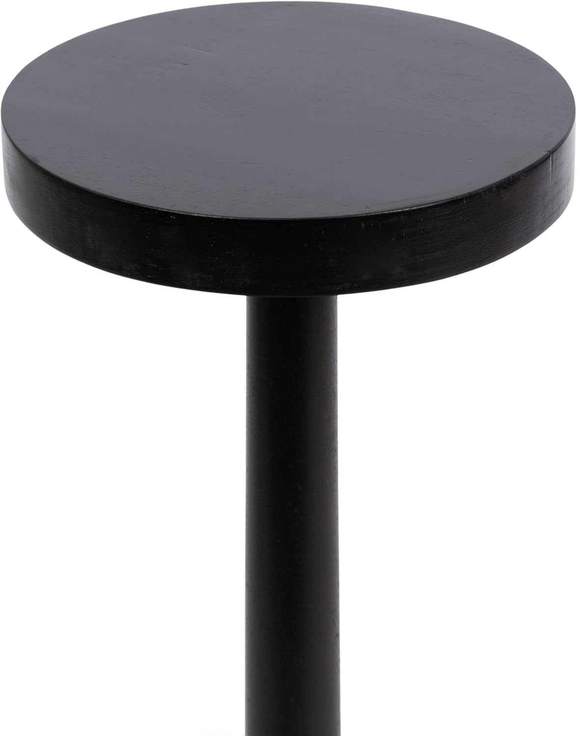Kate and Laurel Wegner Traditional Wooden Round Drink Table, 8 x 23, Black, Elegant and Durable Pedestal Table for Use as Small Drink Table, Plant Stand, or Decorative Item Display